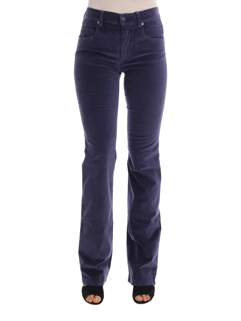 Purple Corduroy Stretch Bootcut Pants
