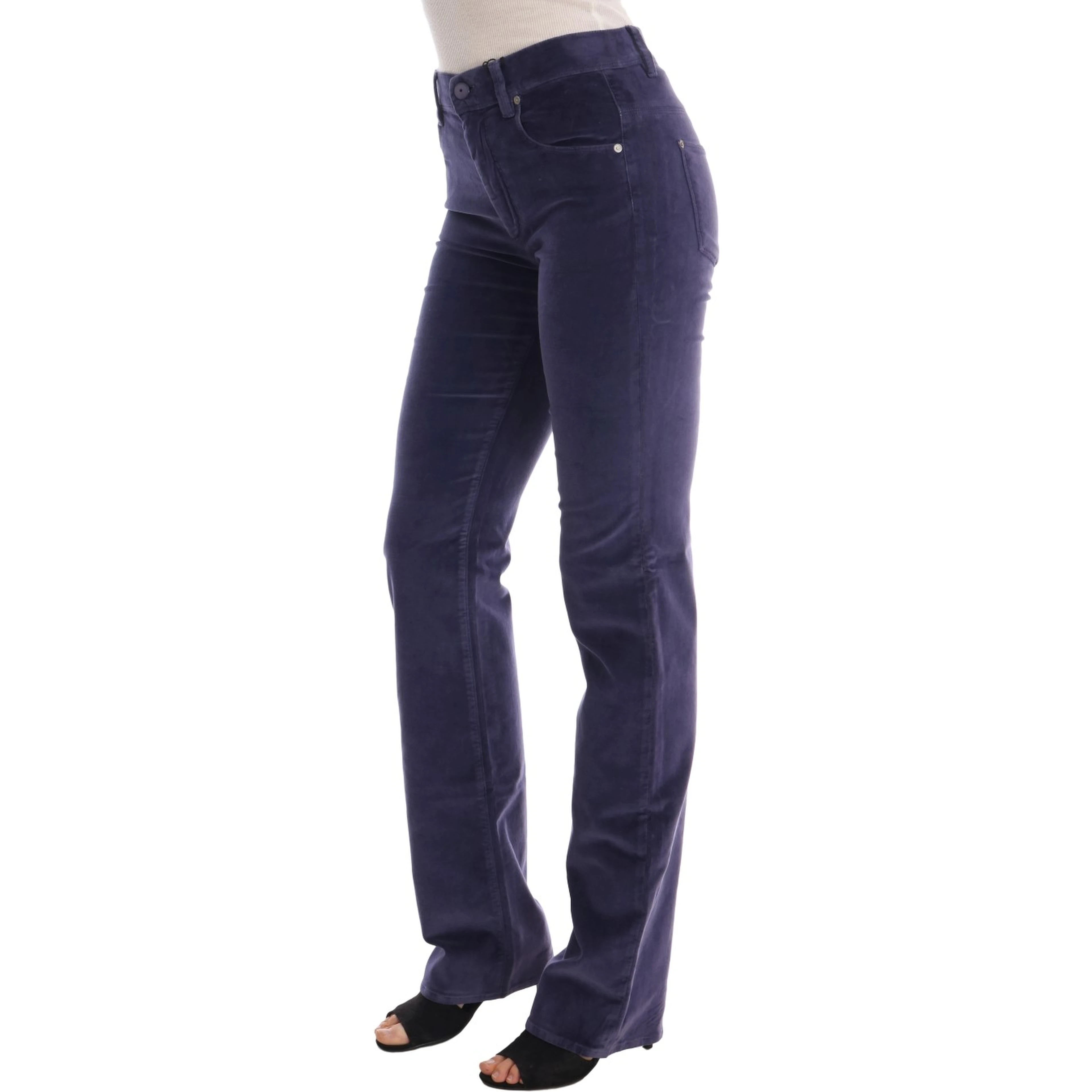 Purple Corduroy Stretch Bootcut Pants