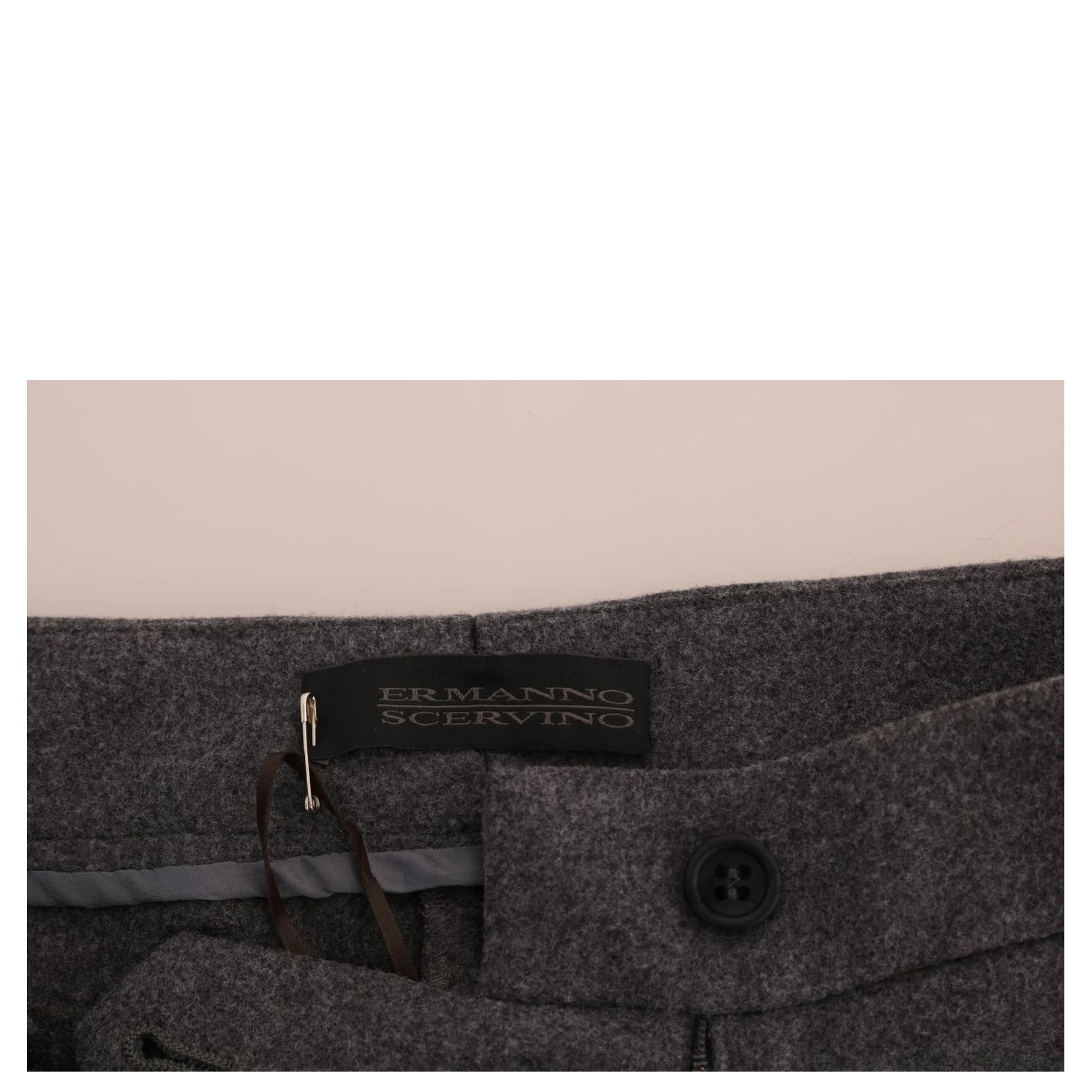 Gray Wool Stretch Slim Pants