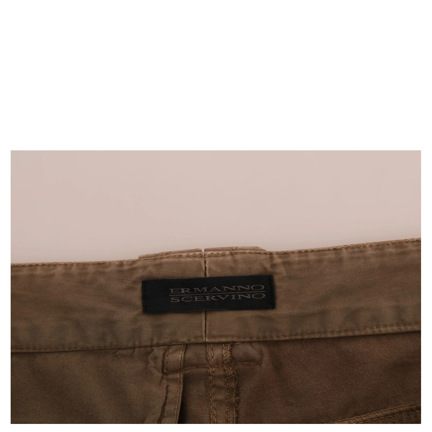 Brown Cotton Casual Slim Fit Pants