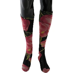 Multicolor Floral Tulip Nylon Socks