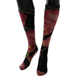 Multicolor Floral Tulip Nylon Socks