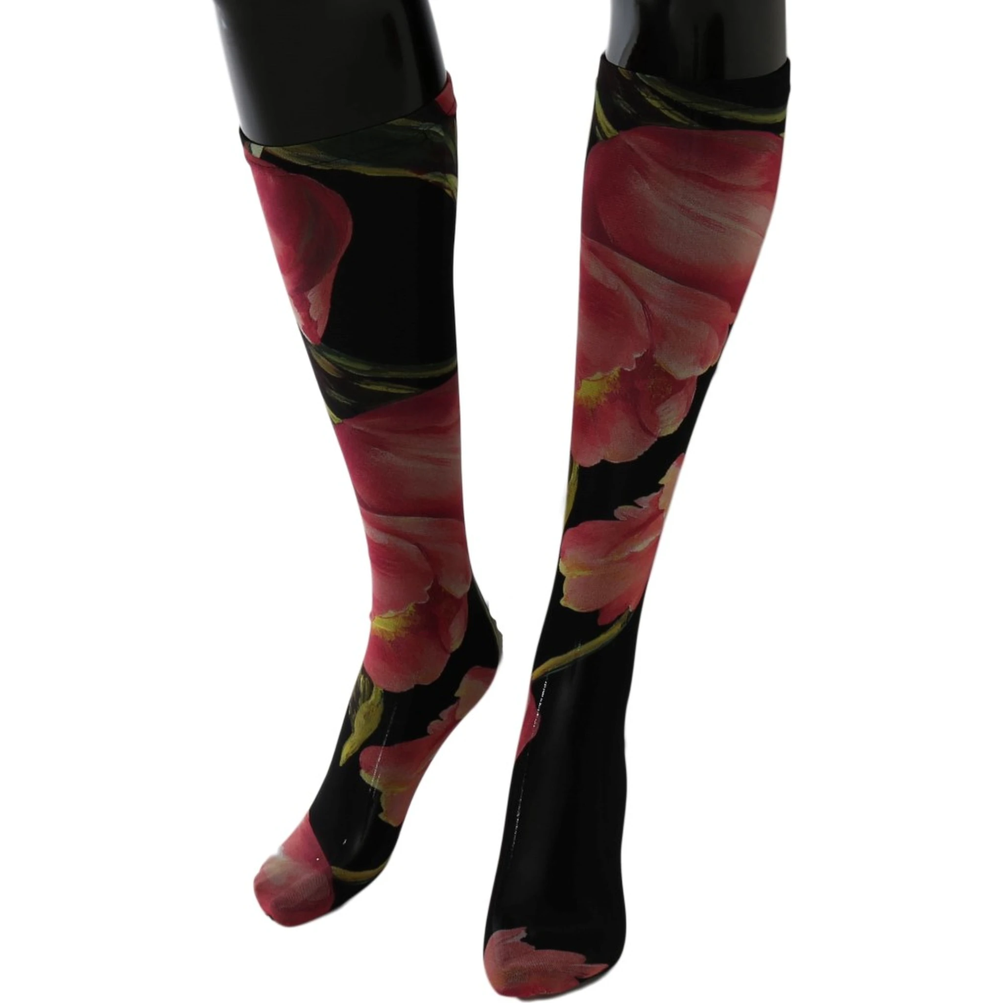 Multicolor Floral Tulip Nylon Socks