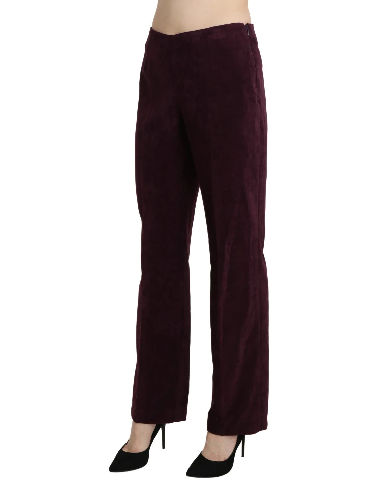 Purple Suede High Waist Straight Trouser Pants alternative