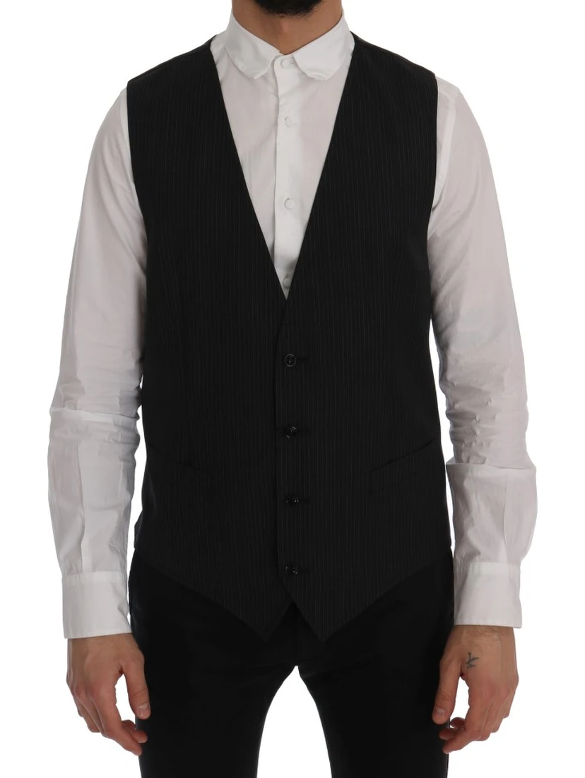 Gray Wool Stretch Vest