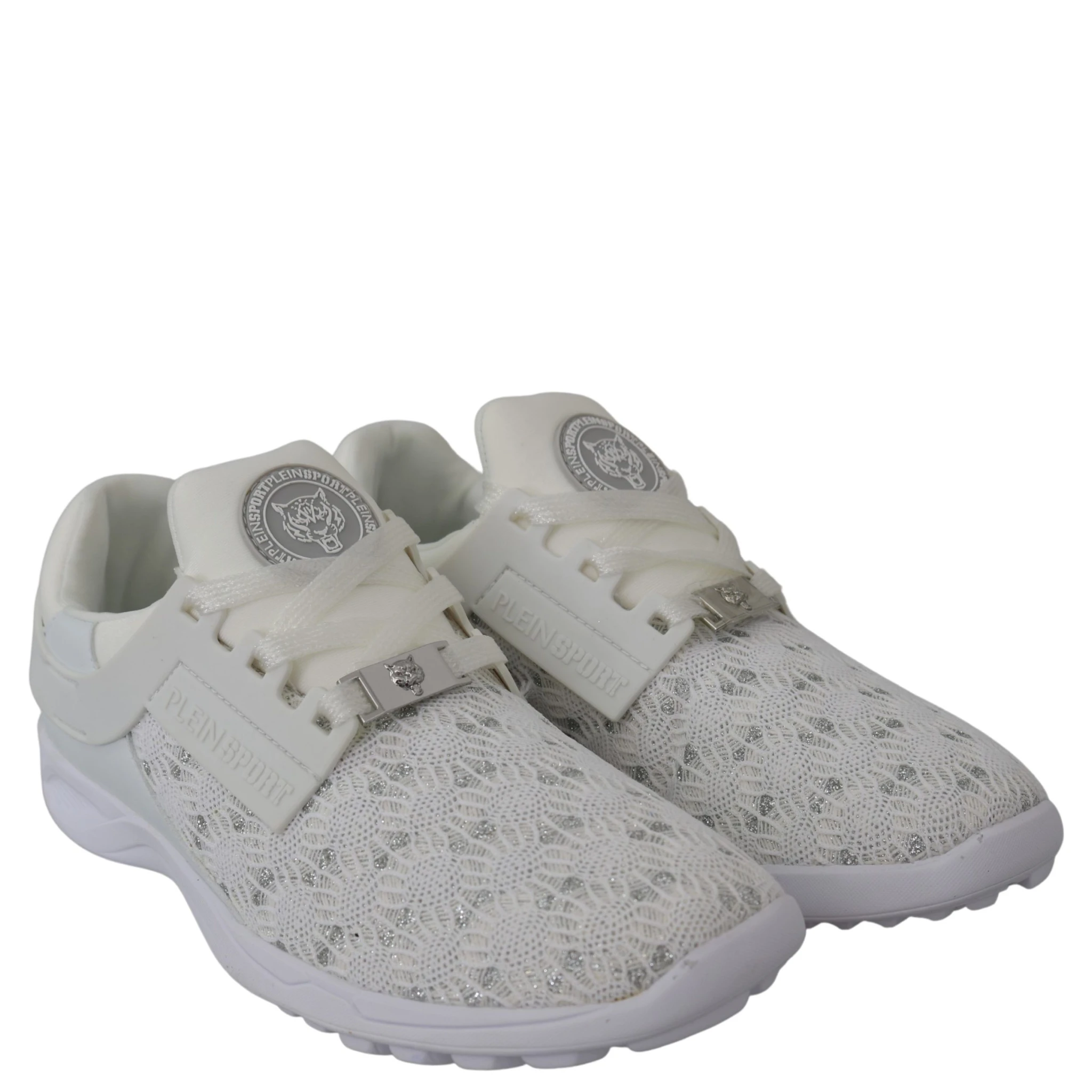 White Polyester Runner Beth Sneakers Shoes