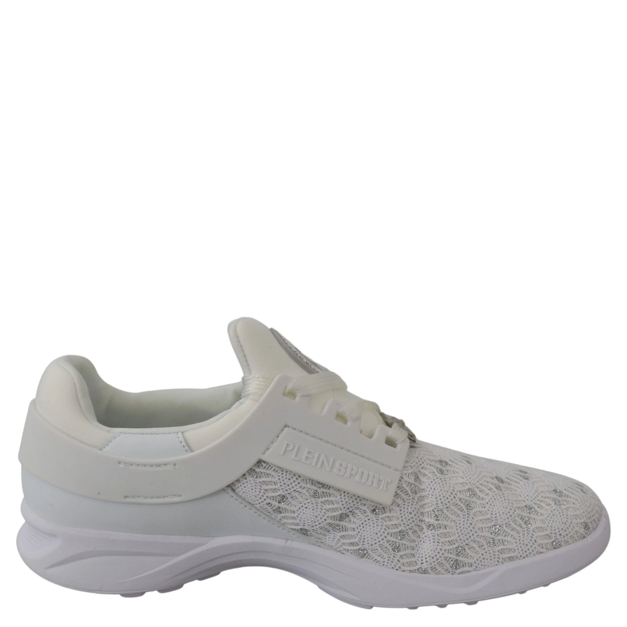 White Polyester Runner Beth Sneakers Shoes