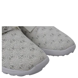 White Polyester Runner Beth Sneakers Shoes