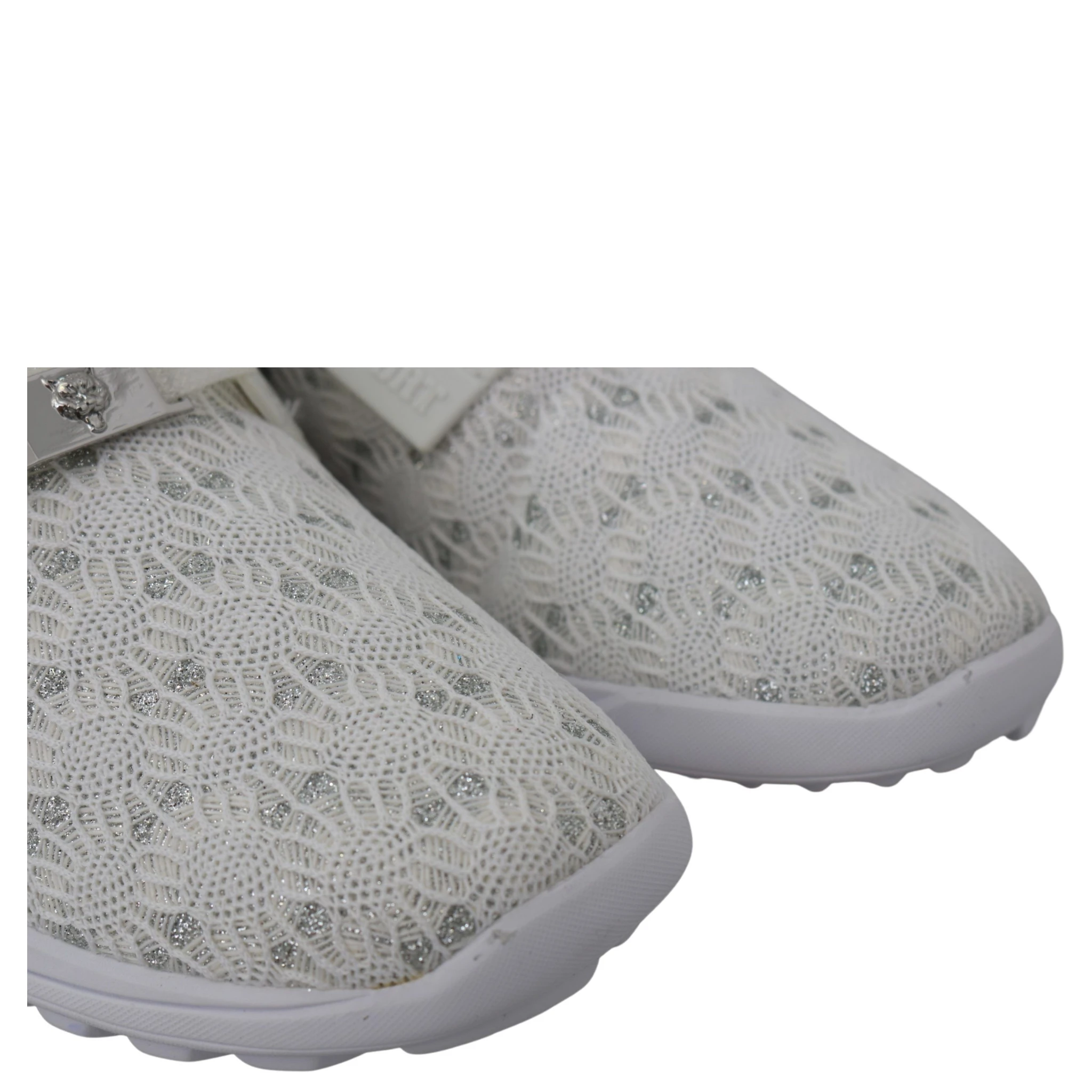 White Polyester Runner Beth Sneakers Shoes