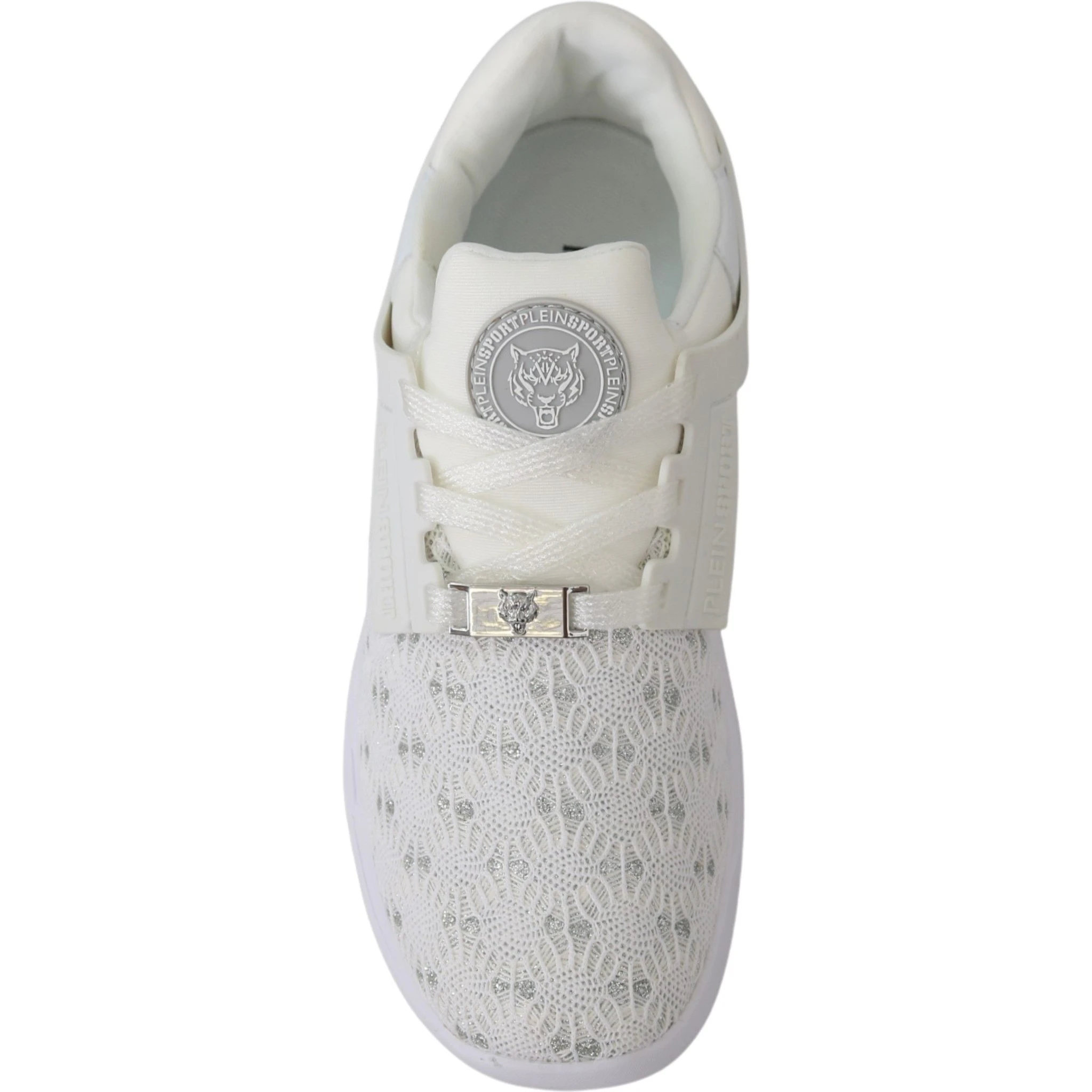 White Polyester Runner Beth Sneakers Shoes