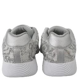 Silver Polyester Runner Joice Sneakers Shoes