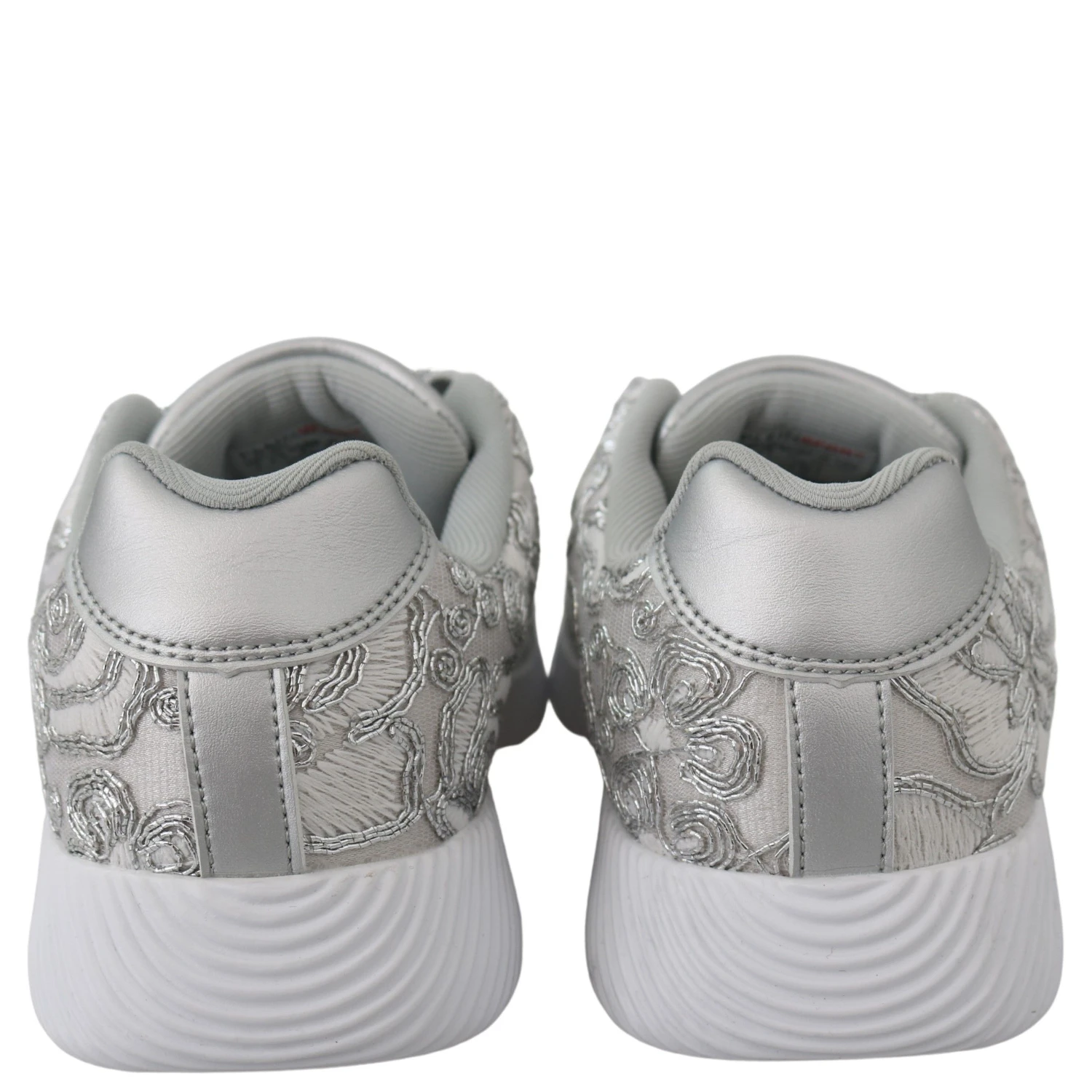 Silver Polyester Runner Joice Sneakers Shoes