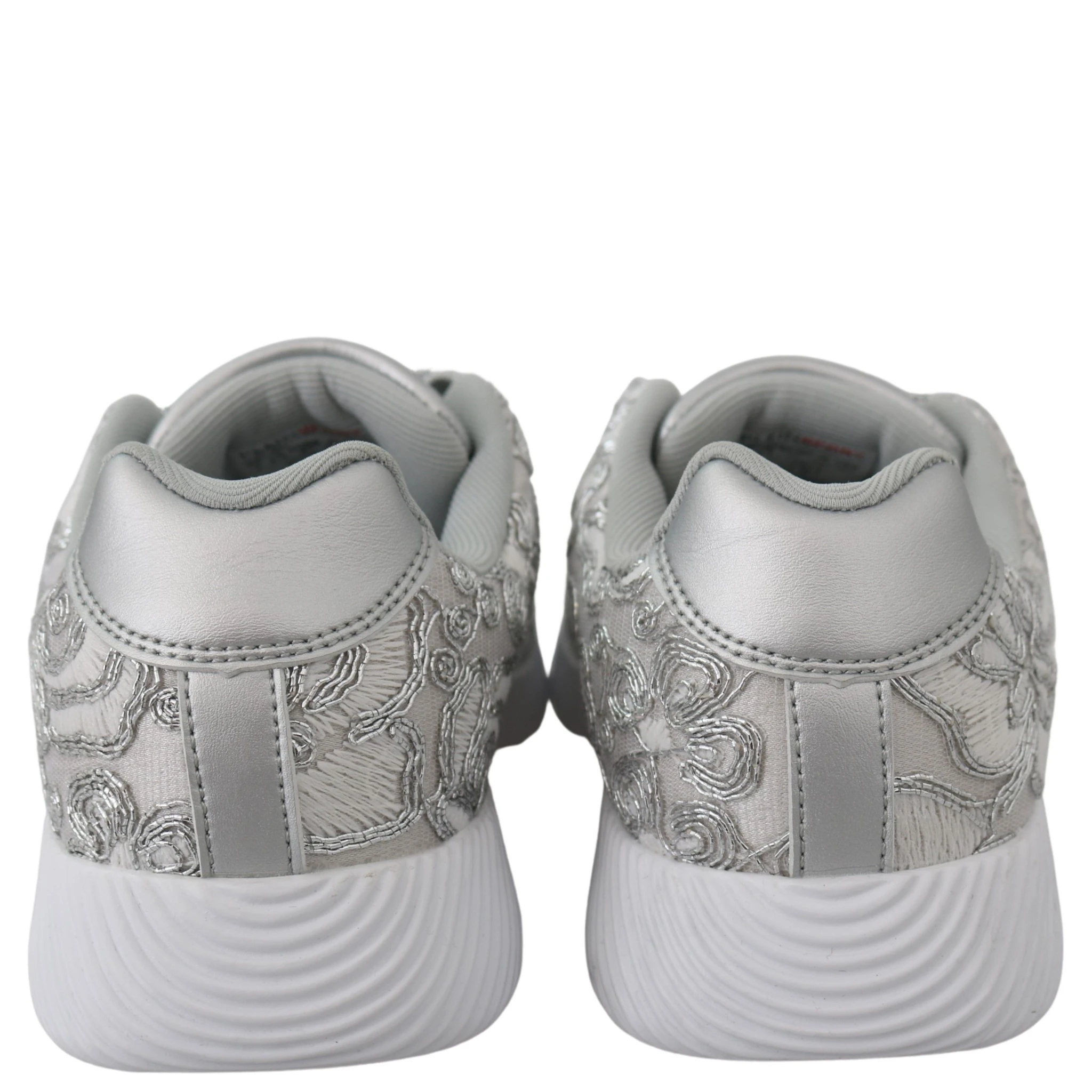 Silver Polyester Runner Joice Sneakers Shoes