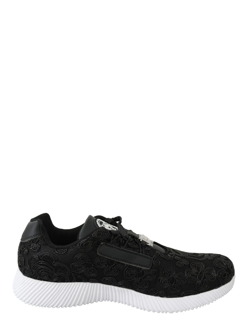 Black Polyester Runner Joice Sneakers Shoes