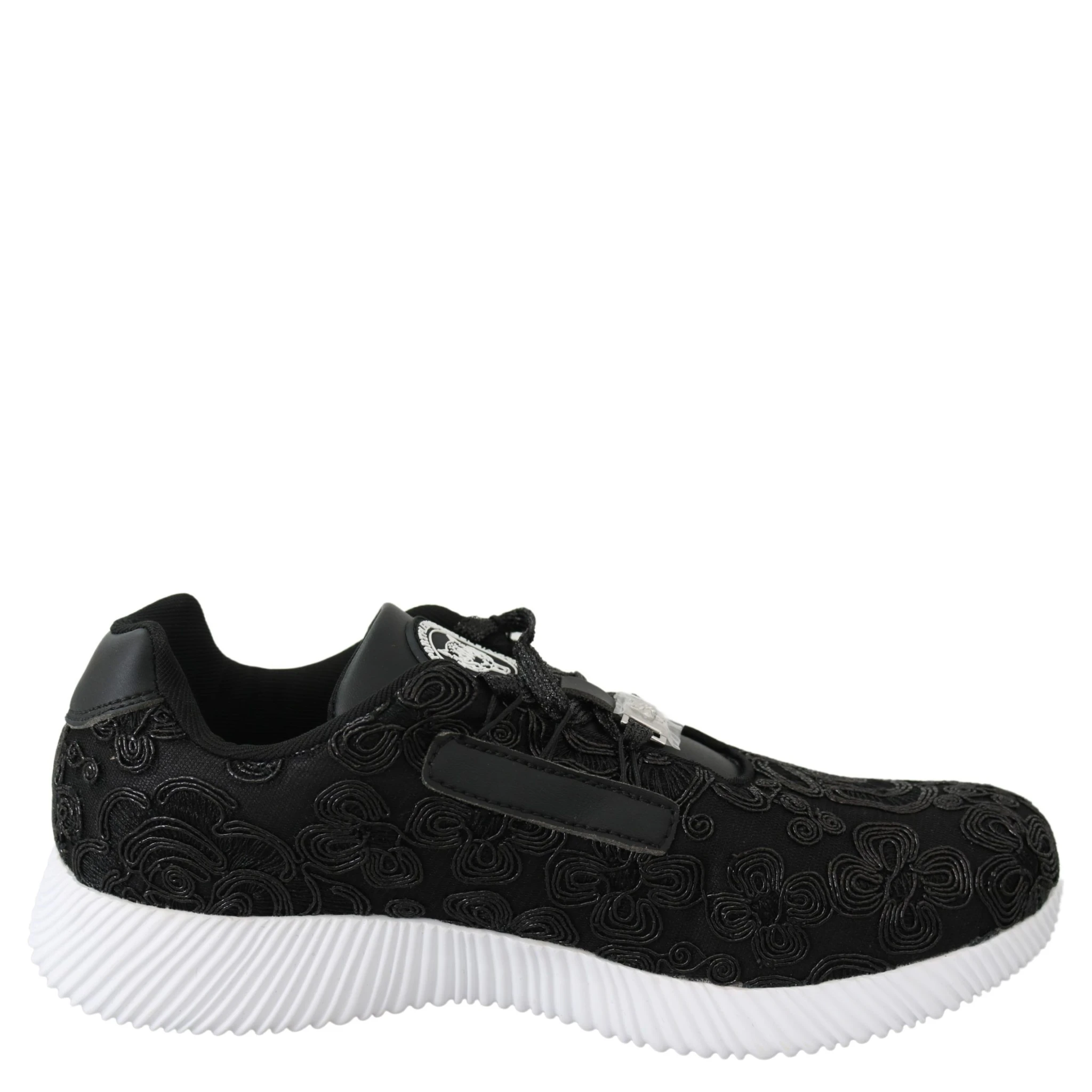 Black Polyester Runner Joice Sneakers Shoes