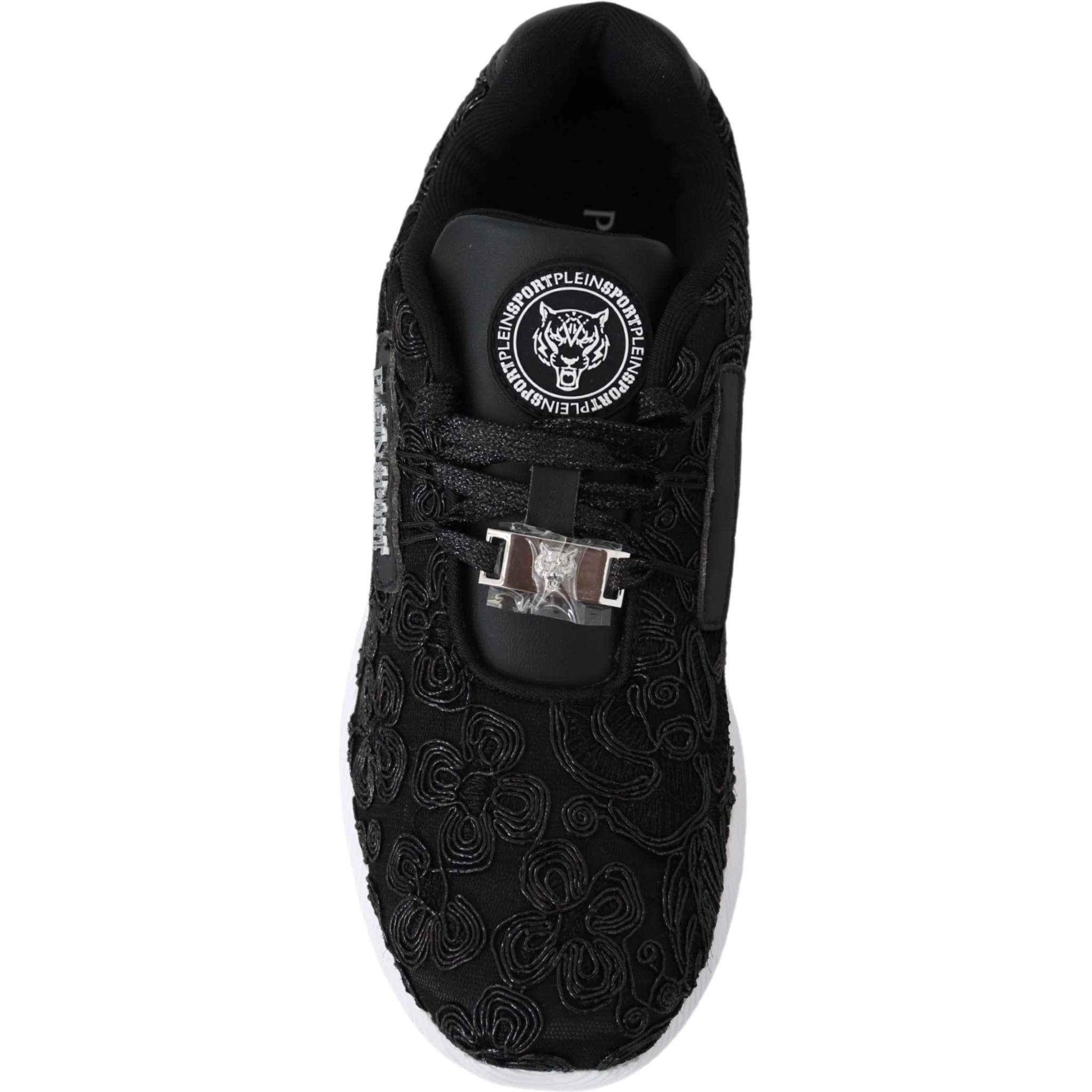 Black Polyester Runner Joice Sneakers Shoes