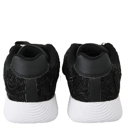 Black Polyester Runner Joice Sneakers Shoes