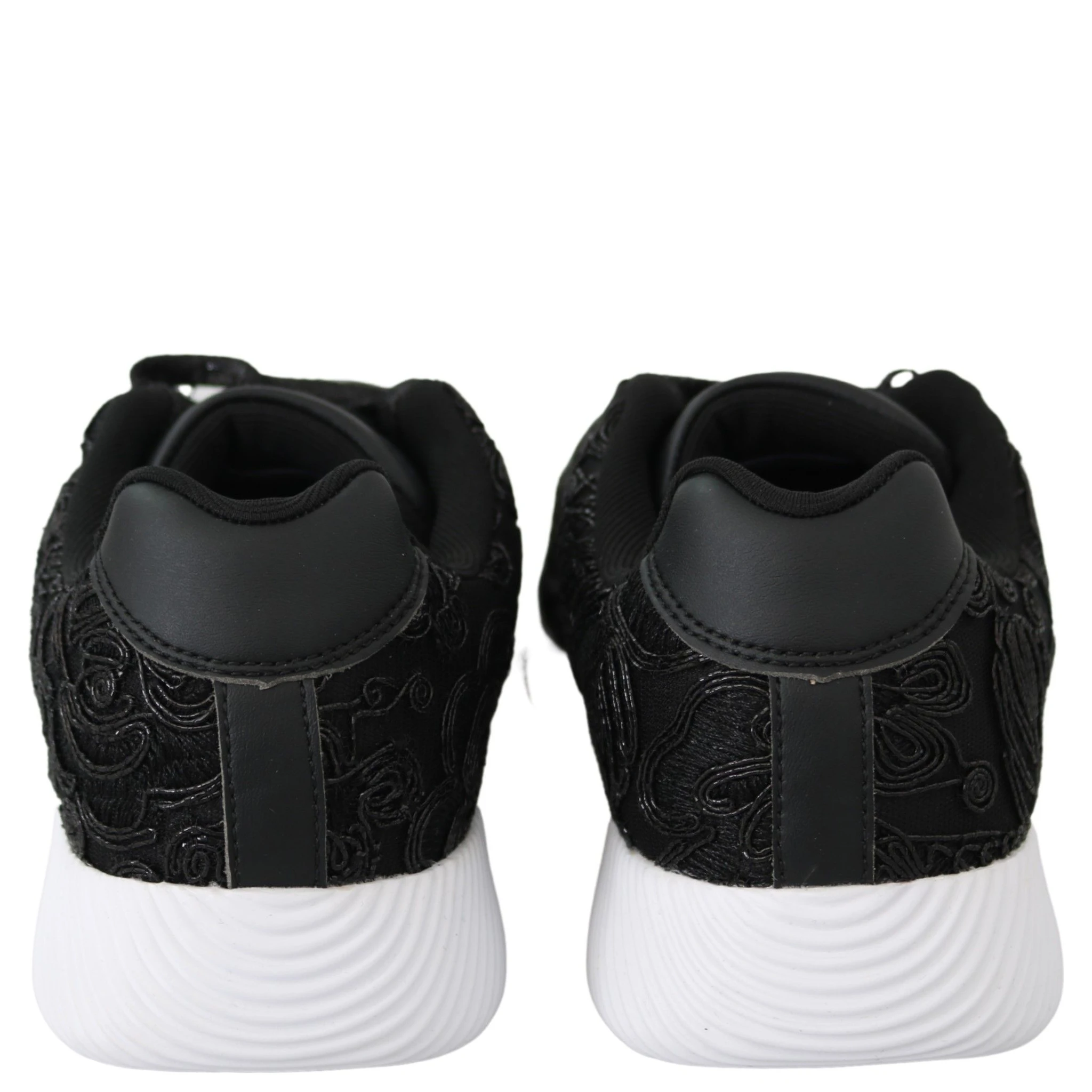 Black Polyester Runner Joice Sneakers Shoes
