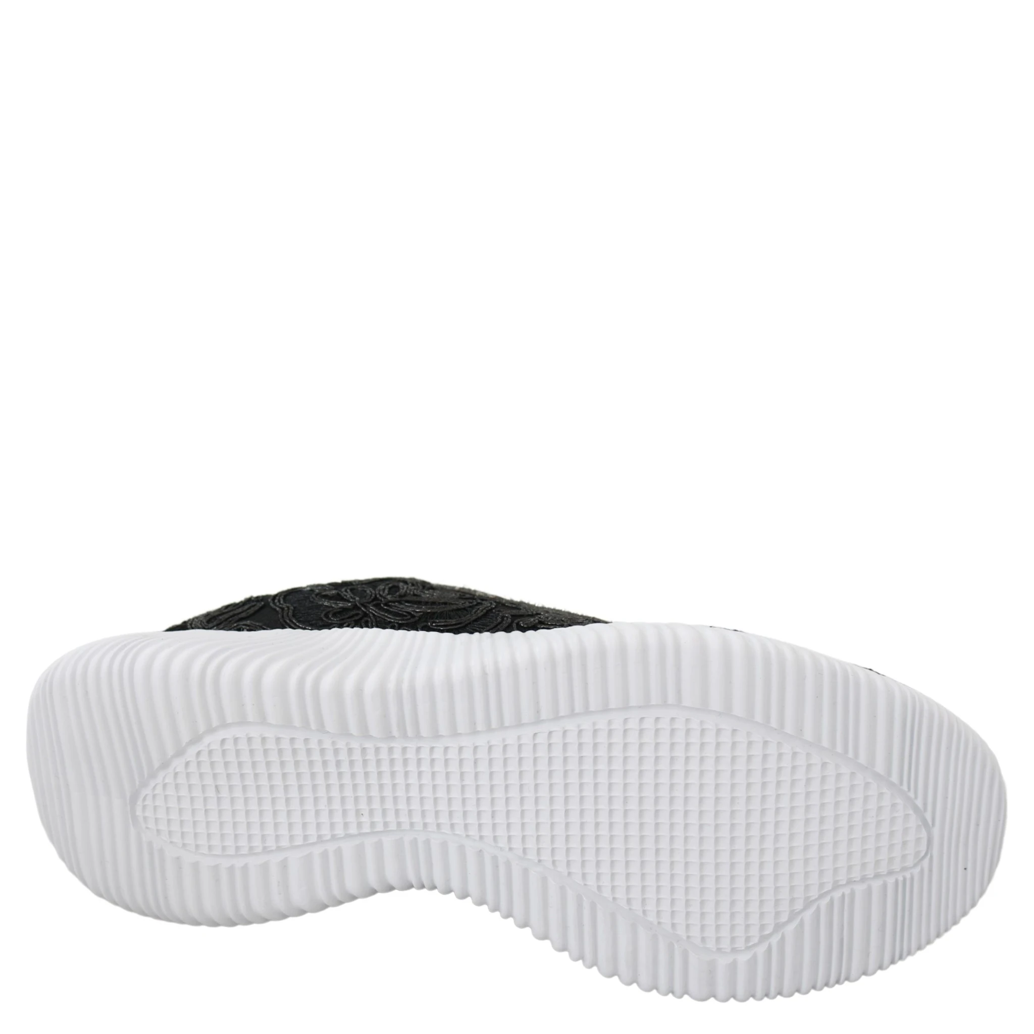 Black Polyester Runner Joice Sneakers Shoes