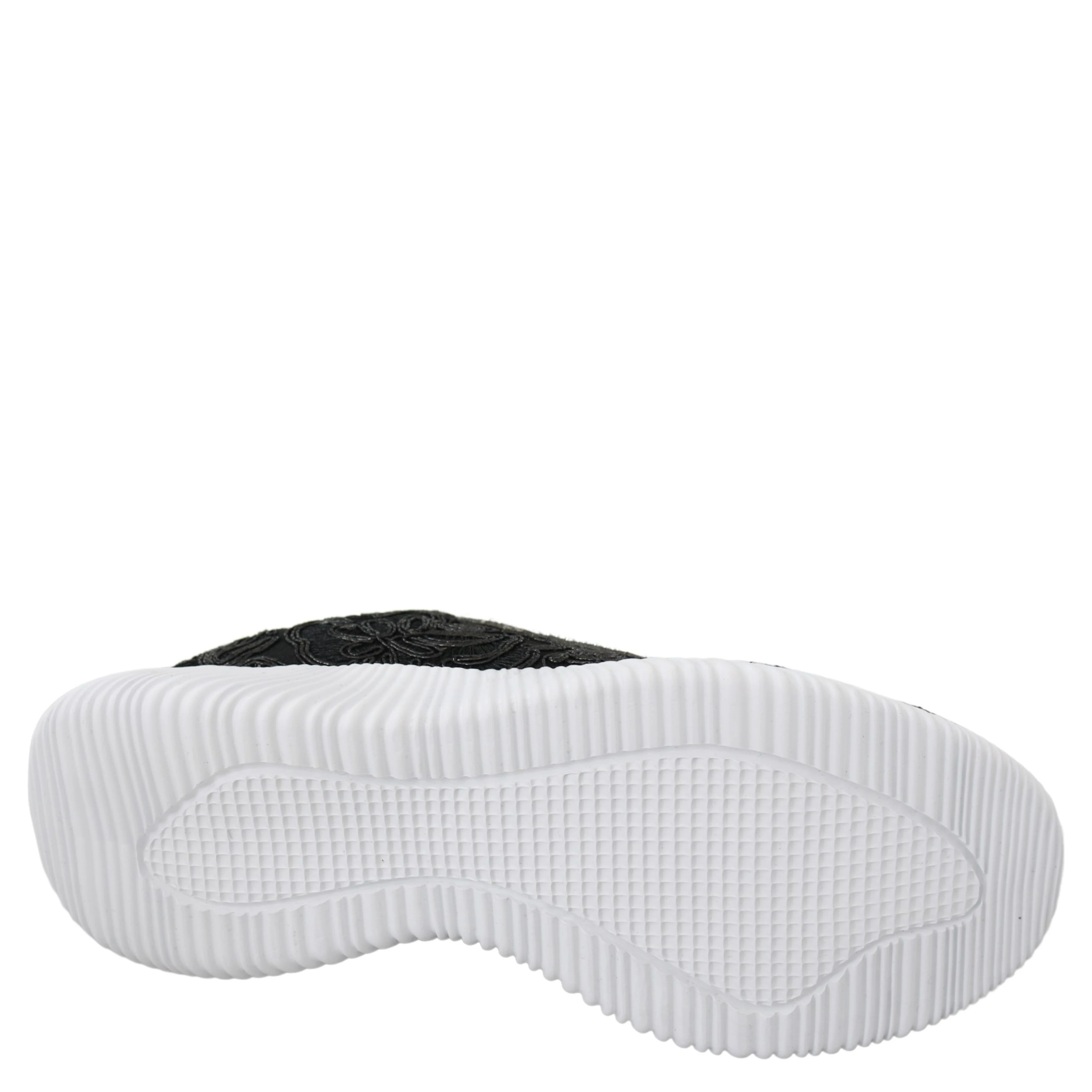 Black Polyester Runner Joice Sneakers Shoes