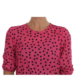 Pink Polka Dotted Silk Blouse
