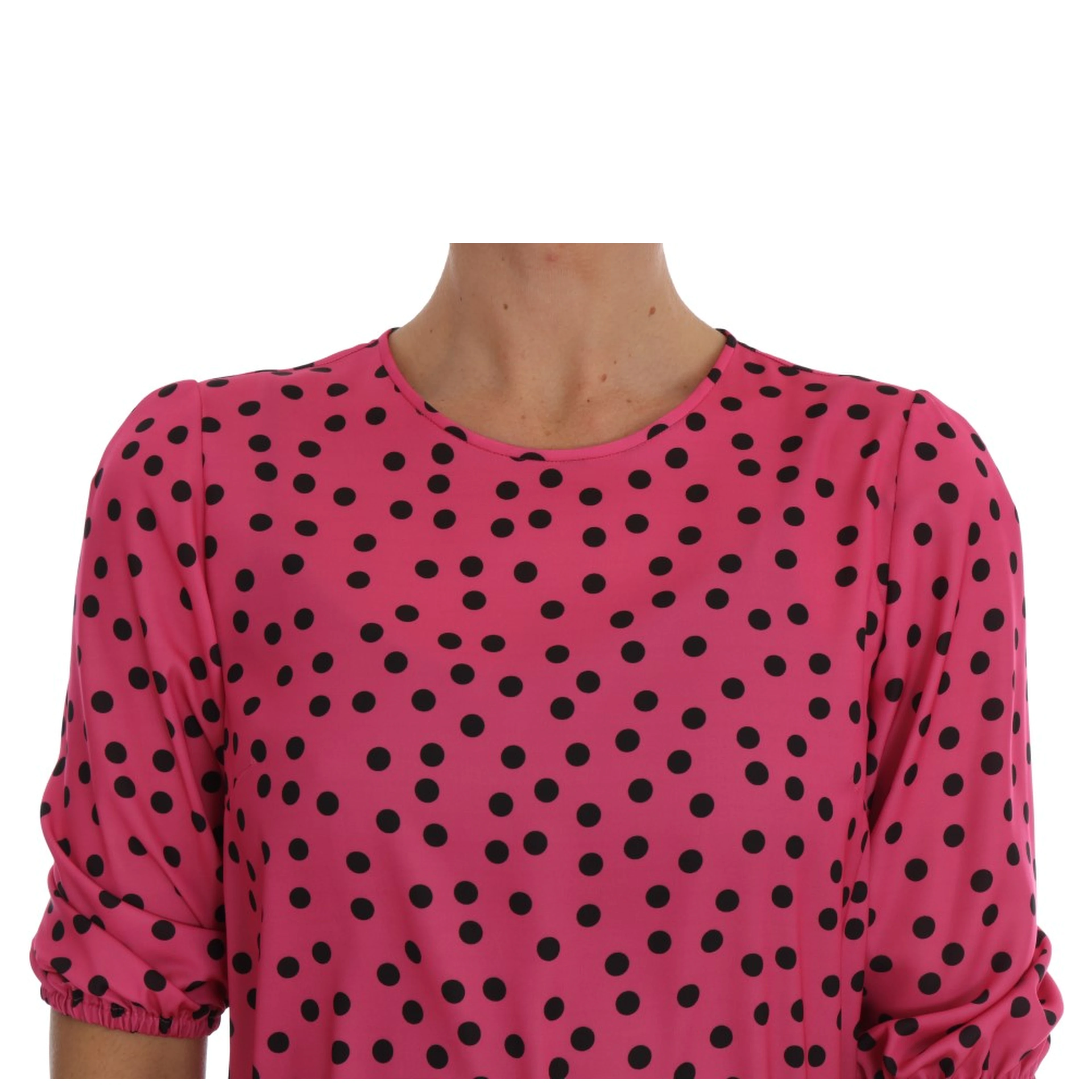 Pink Polka Dotted Silk Blouse