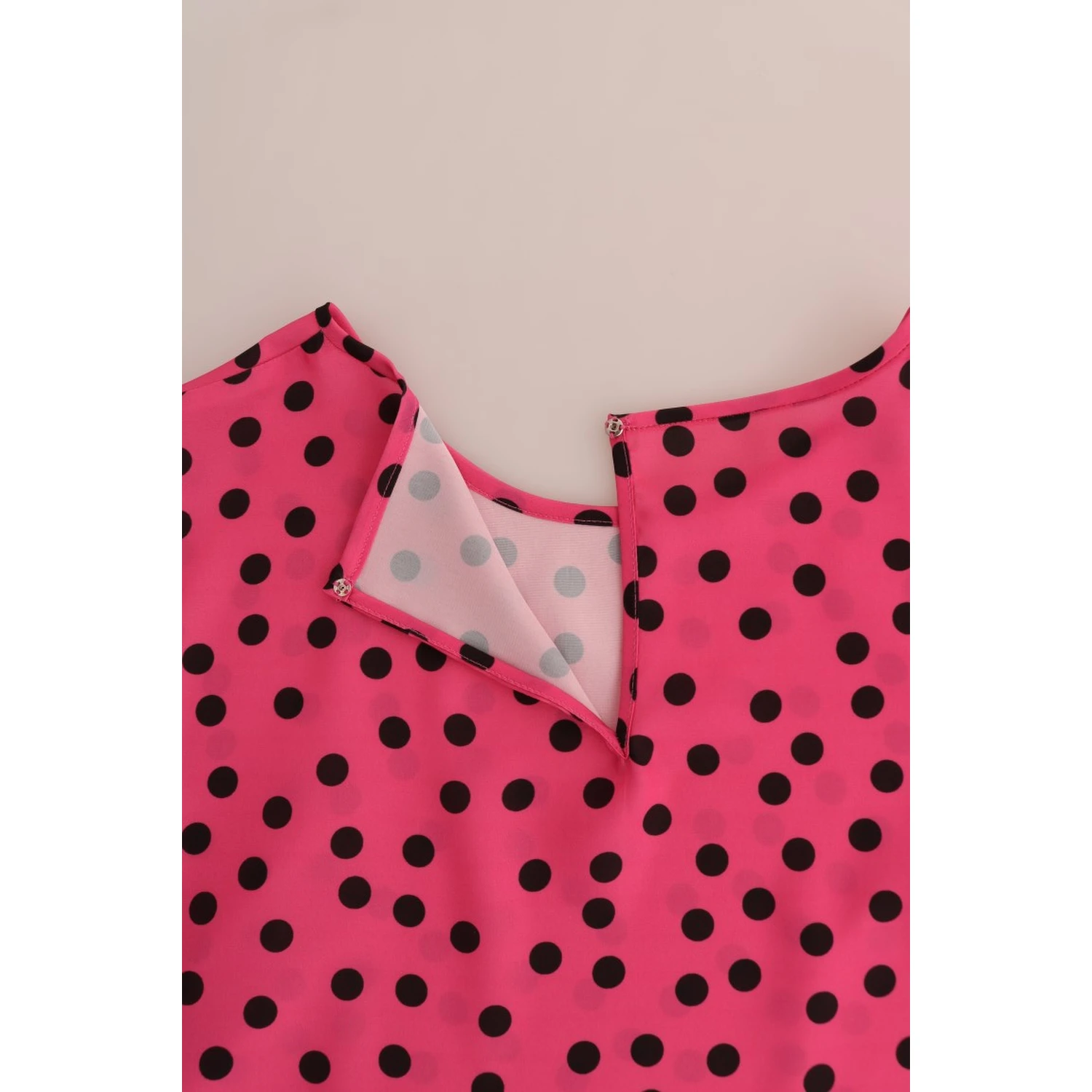 Pink Polka Dotted Silk Blouse