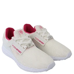 White Polyester Runner Becky Sneakers Shoes