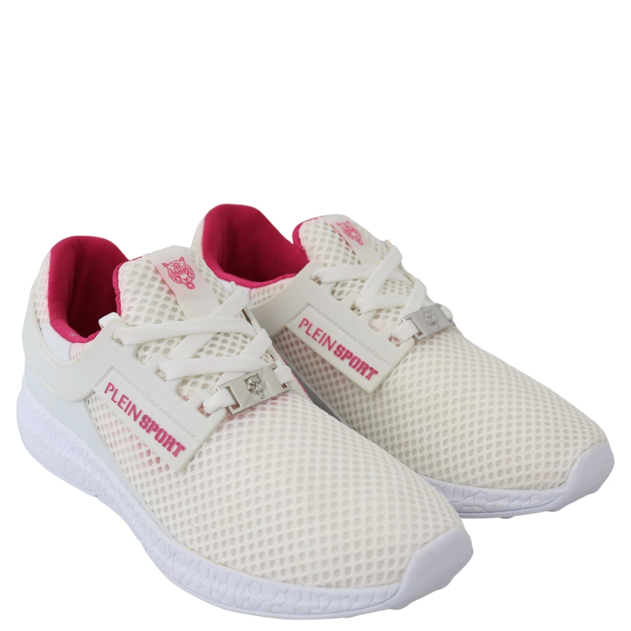 White Polyester Runner Becky Sneakers Shoes