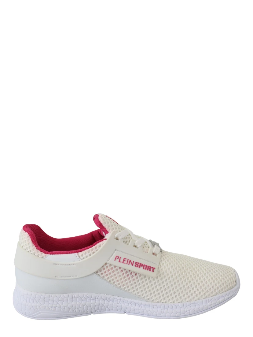 White Polyester Runner Becky Sneakers Shoes