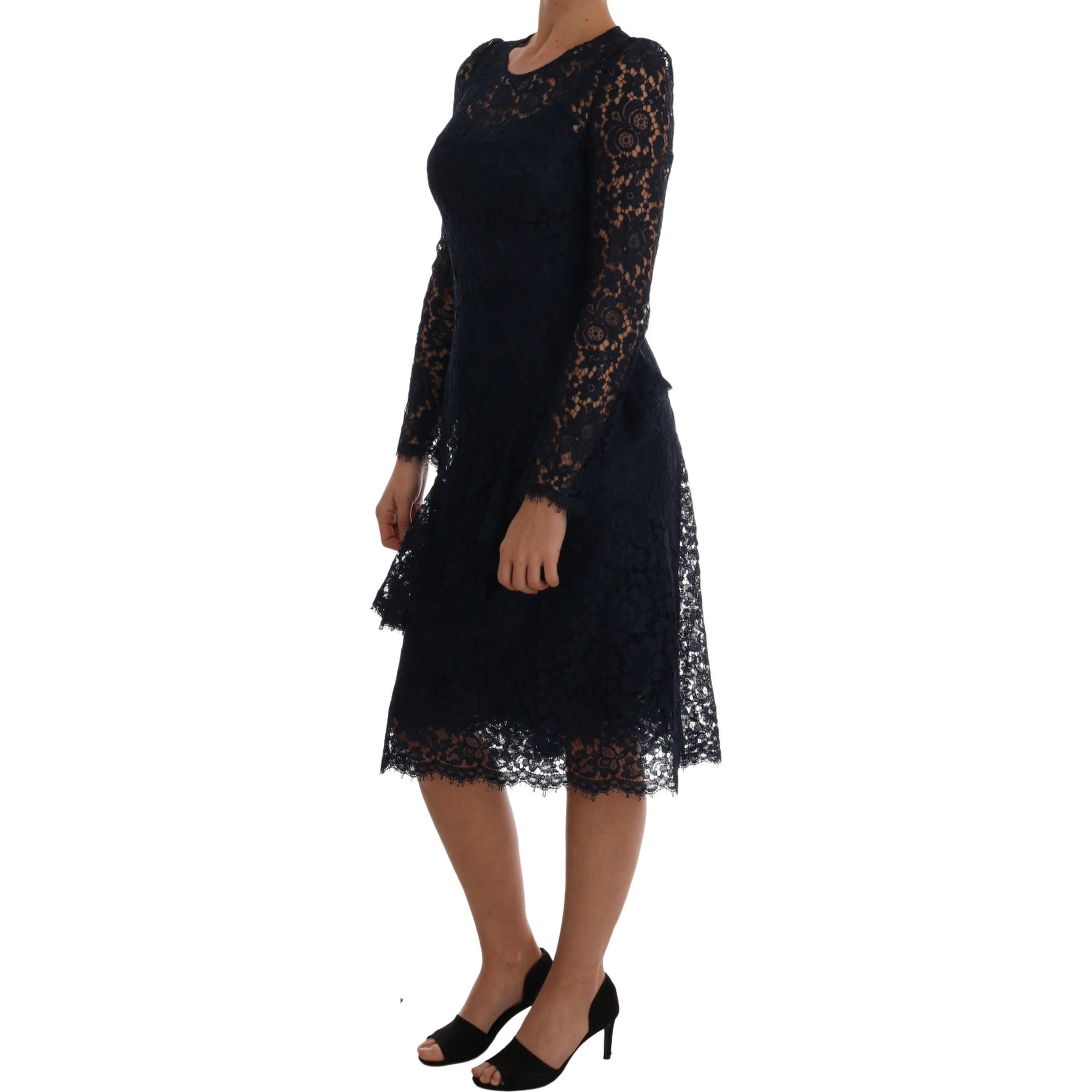 Blue Taormina Floral Lace Sheath Dress