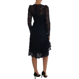 Blue Taormina Floral Lace Sheath Dress