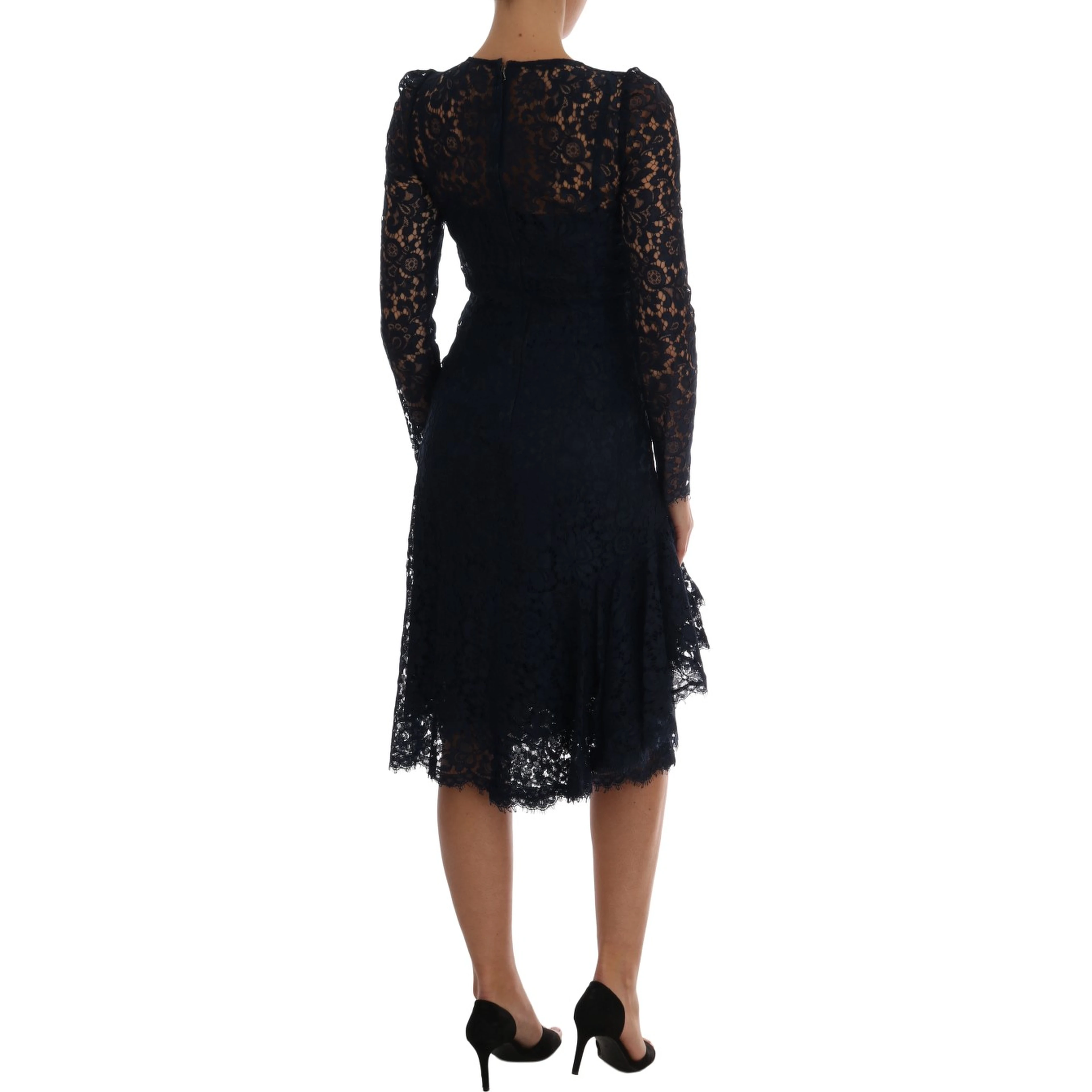 Blue Taormina Floral Lace Sheath Dress