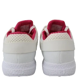 White Polyester Runner Becky Sneakers Shoes