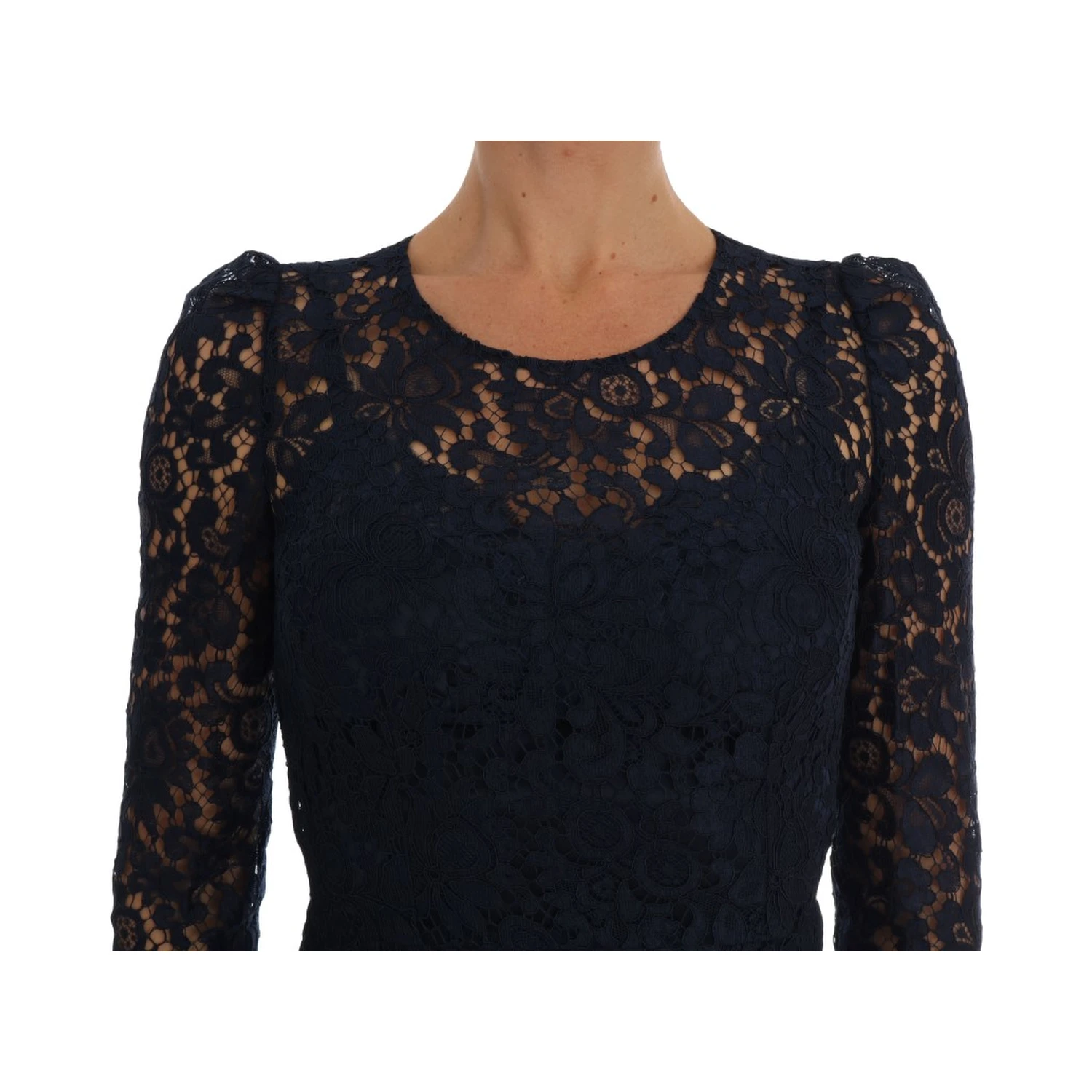Blue Taormina Floral Lace Sheath Dress