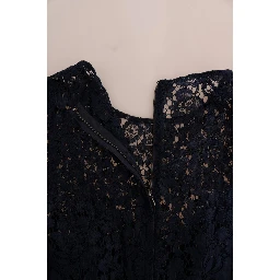 Blue Taormina Floral Lace Sheath Dress
