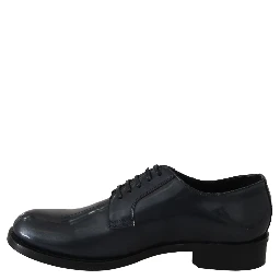 Blue Leather Derby Dress Formal Shoes