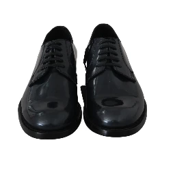 Blue Leather Derby Dress Formal Shoes