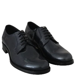 Blue Leather Derby Dress Formal Shoes