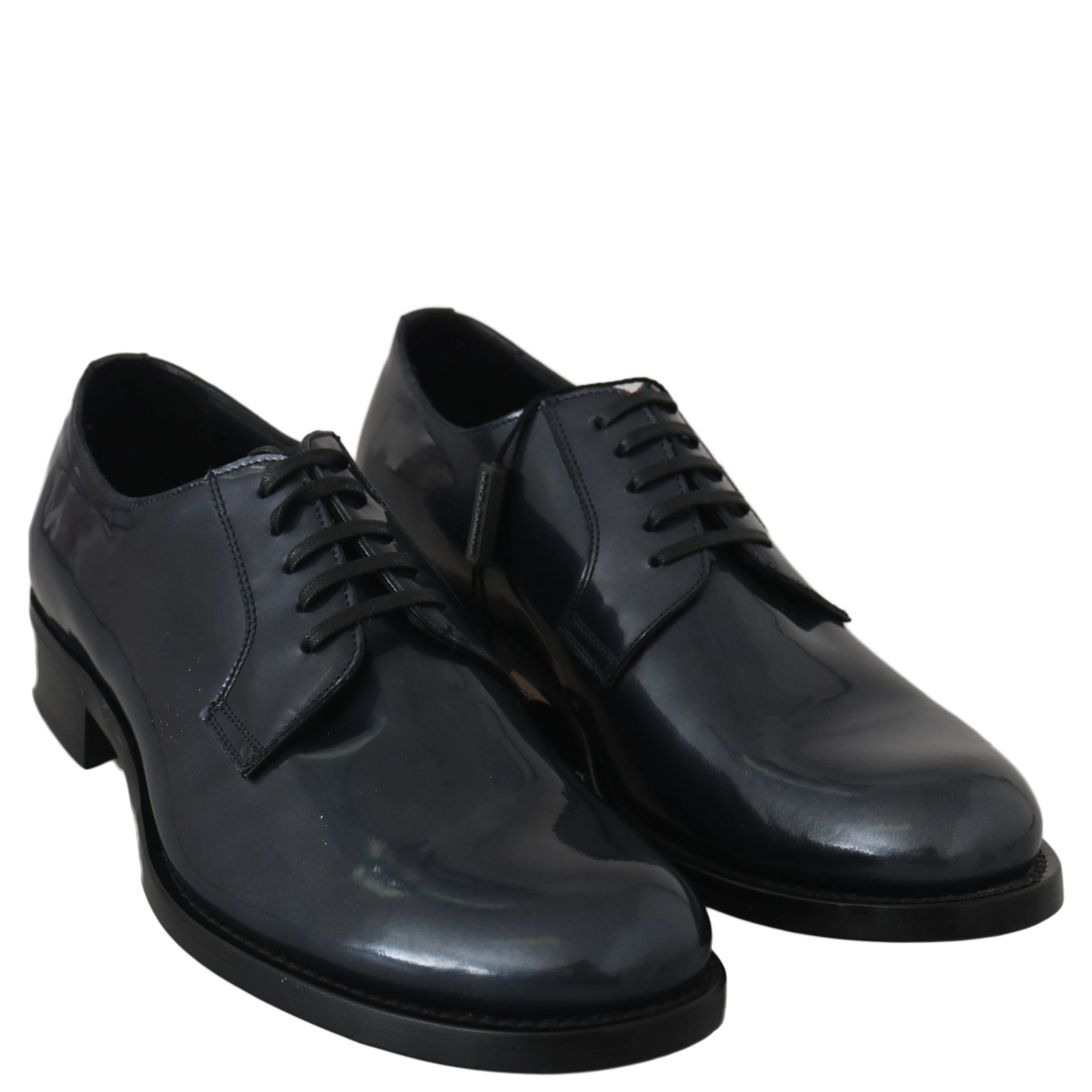 Blue Leather Derby Dress Formal Shoes