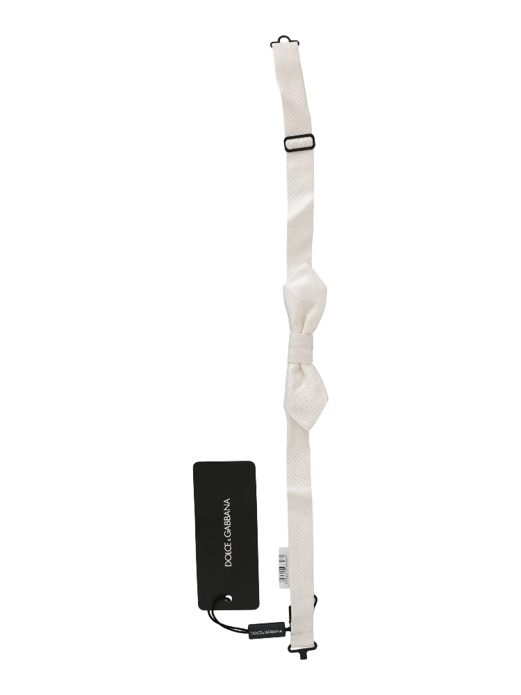 White 100% Silk Slim Adjustable Neck Papillon Men Tie alternative