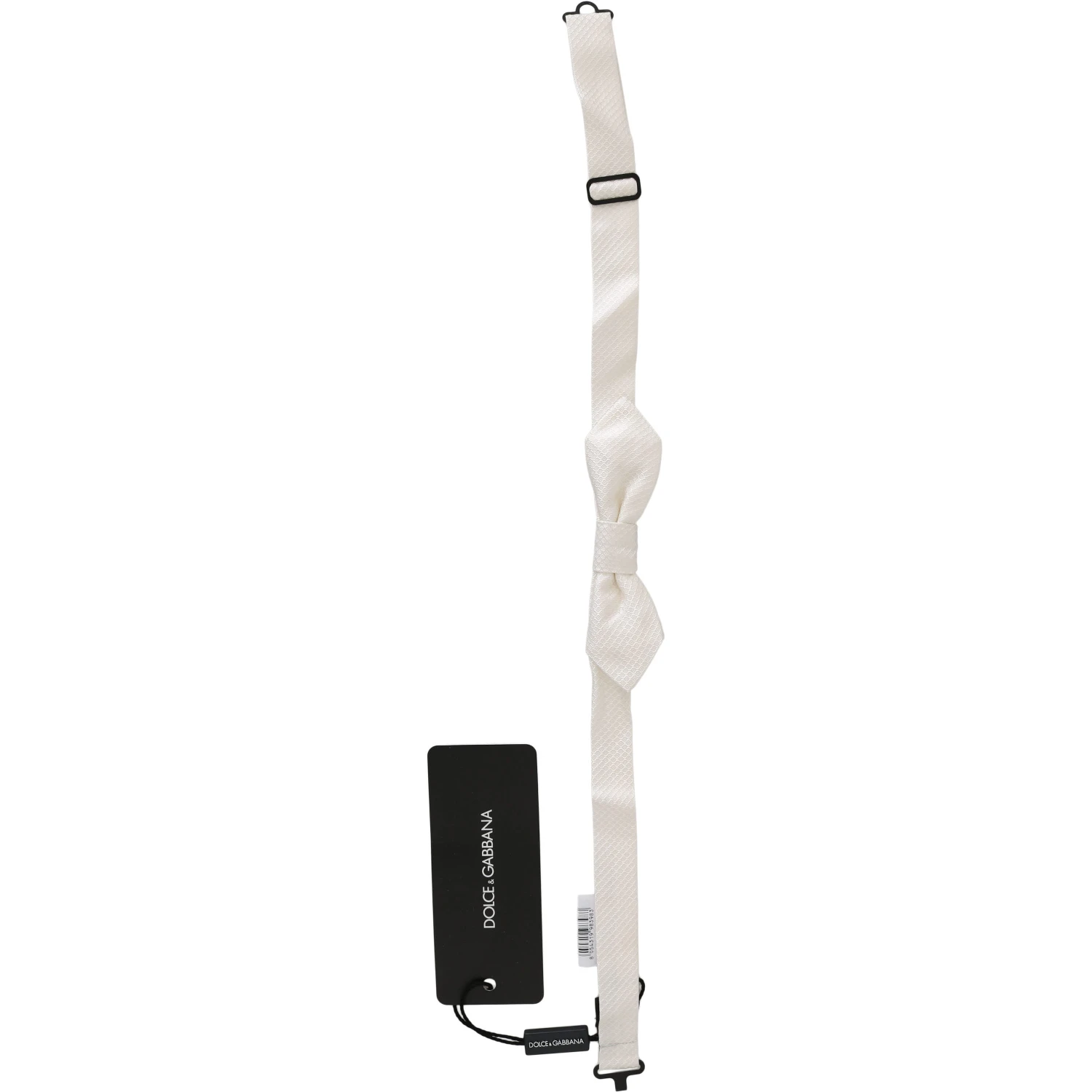 White 100% Silk Slim Adjustable Neck Papillon Men Tie