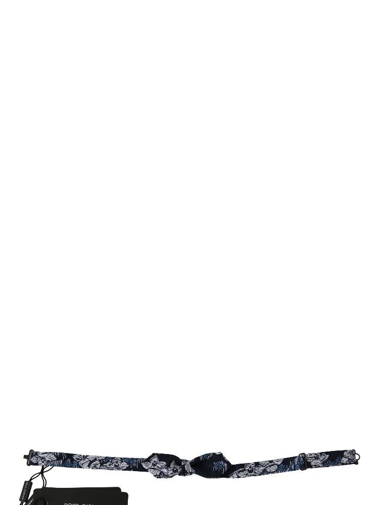 Navy Blue Floral Slim Adjustable Neck Papillon Men  Bow Tie alternative