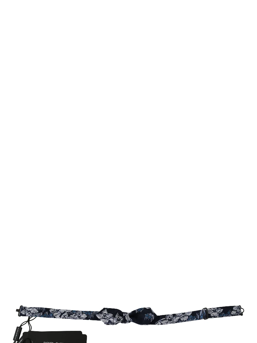 Navy Blue Floral Slim Adjustable Neck Papillon Men  Bow Tie