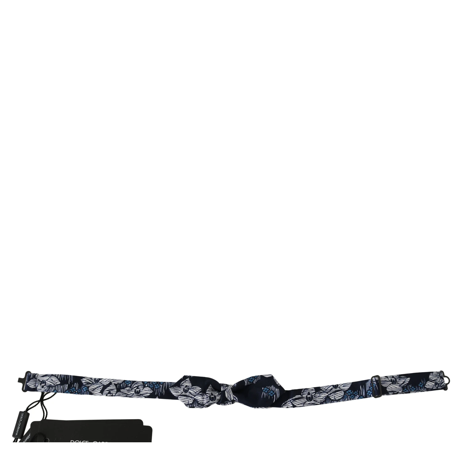 Navy Blue Floral Slim Adjustable Neck Papillon Men  Bow Tie