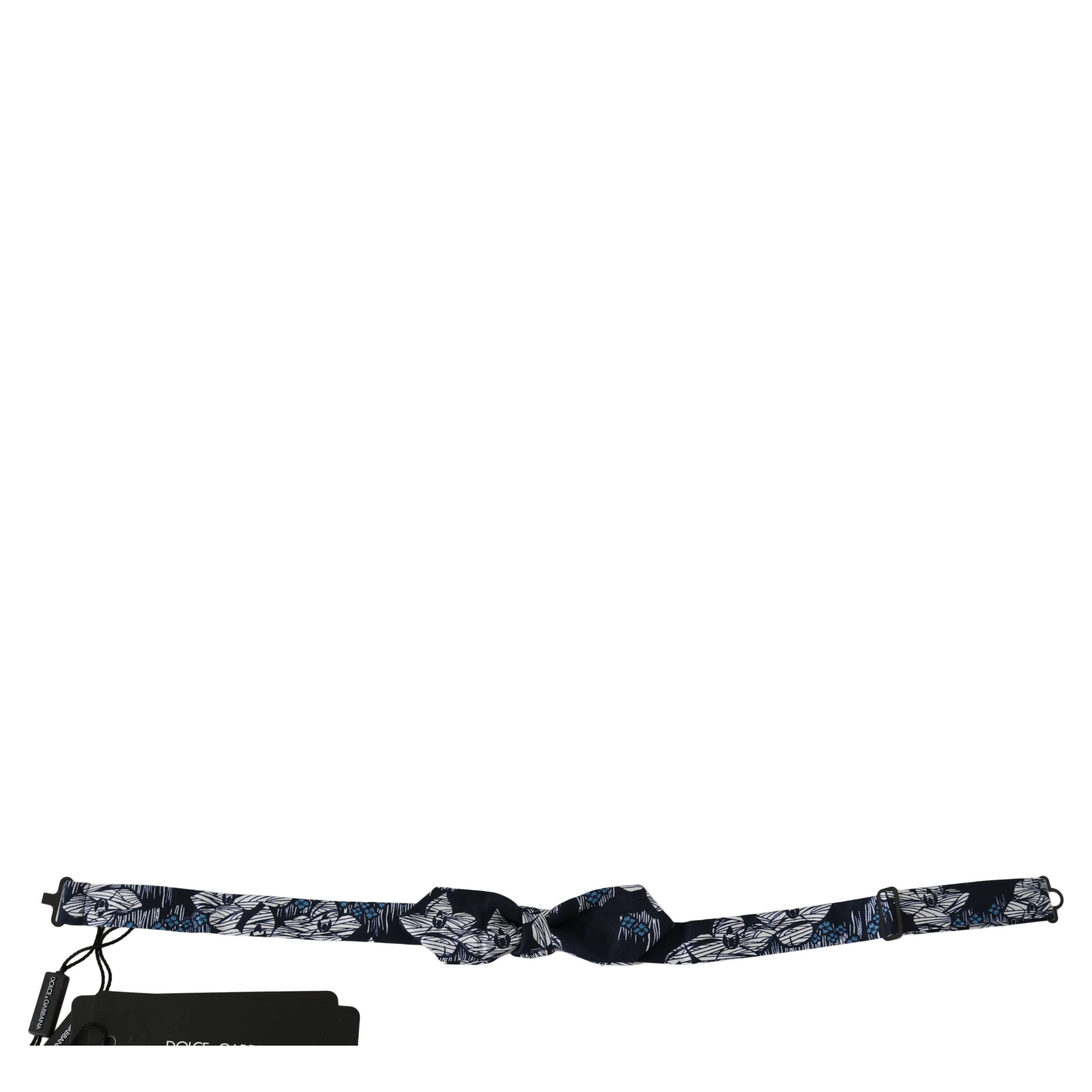 Navy Blue Floral Slim Adjustable Neck Papillon Men  Bow Tie