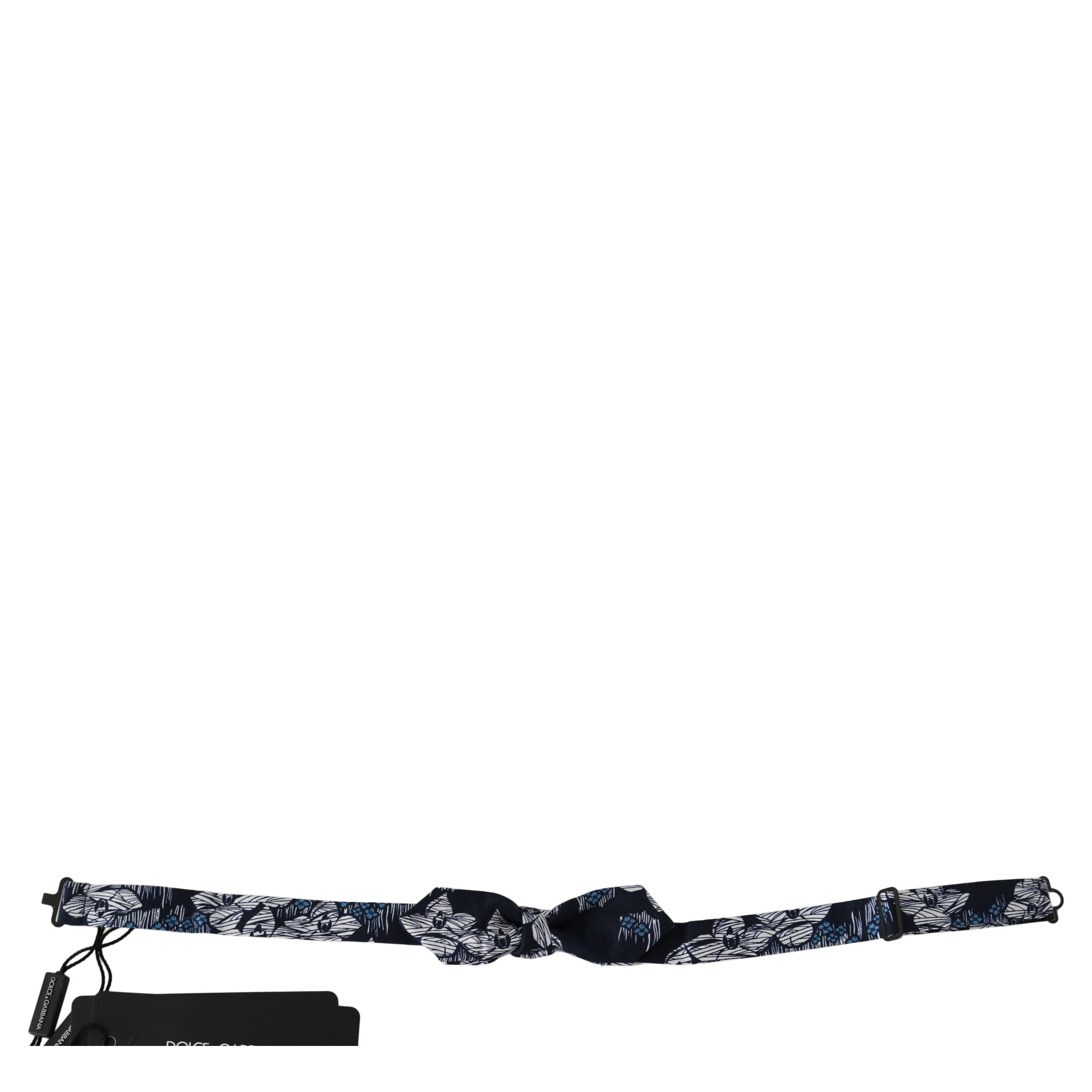 Navy Blue Floral Slim Adjustable Neck Papillon Men Bow Tie