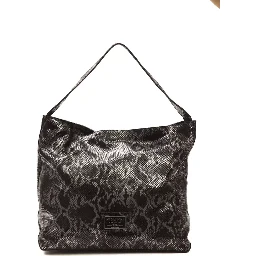 Gray Leather Shoulder Bag
