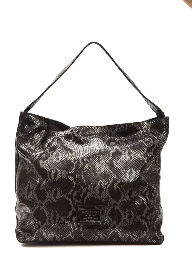 Gray Leather Shoulder Bag