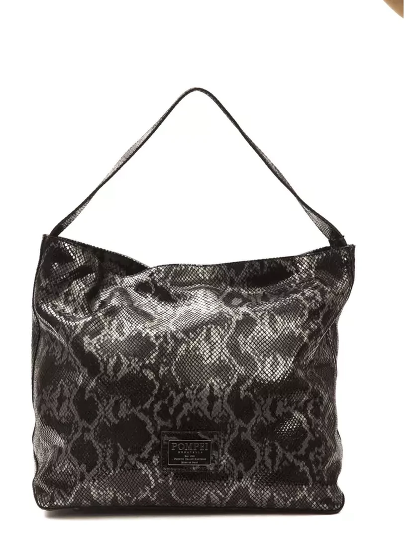 Gray Leather Shoulder Bag